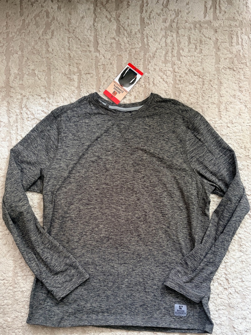 Rugged Elements Sueded Long Sleeve Crew in Gray - Men's Long Sleeve Tee M - Picture 2 of 8